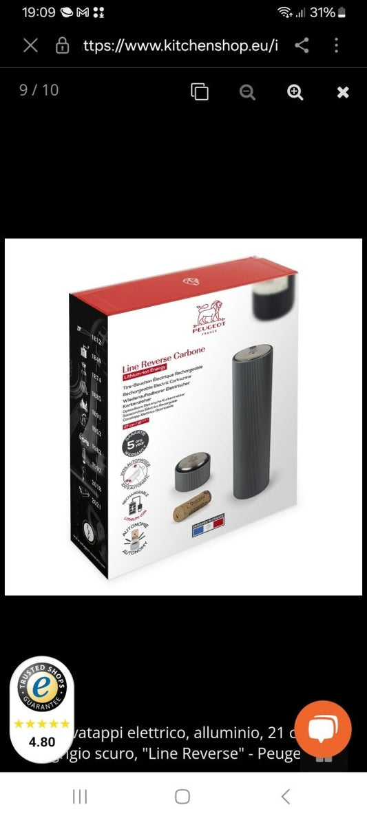 Cavatappi elettrico linea Reverse Peugeot - LeBoutique